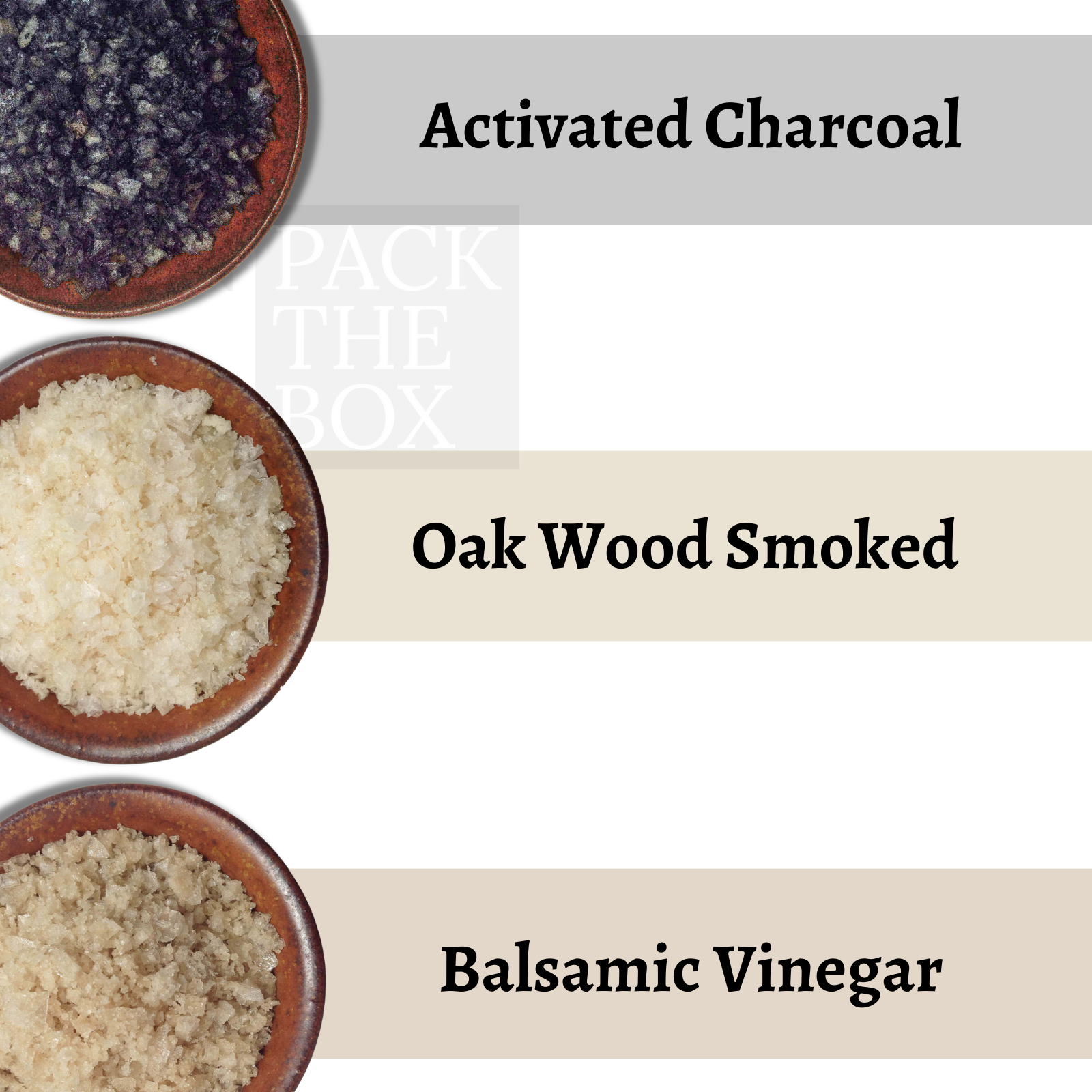 Baker & Baker Gourmet Snowflake Salt features Activated Charcoal, Oak Wood, Balsamic Vinegar, seasoning, finishing salt