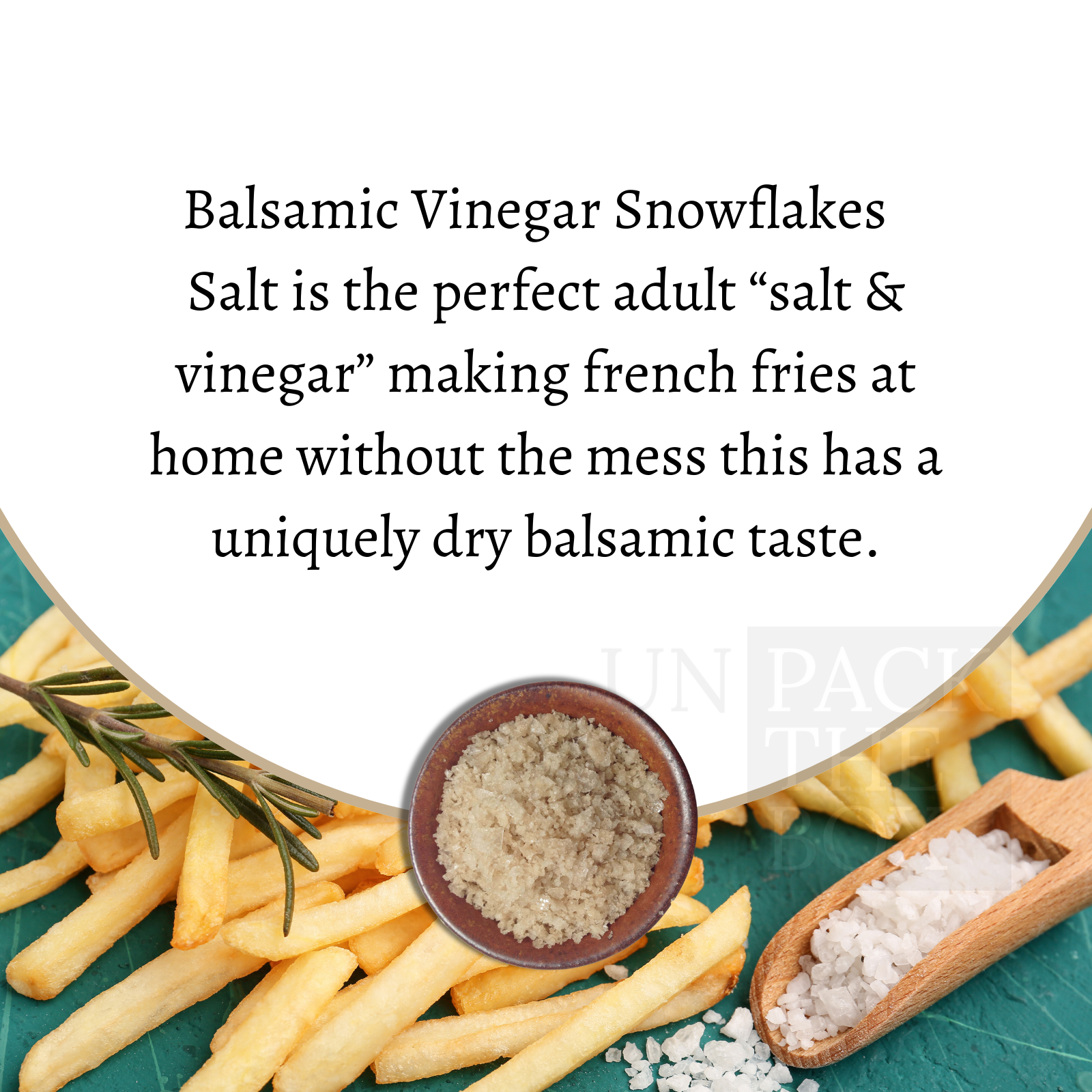 Baker & Baker Gourmet Snowflake Salt Balsamic Vinegar is the perfect adult salt and vinegar making french fries at home