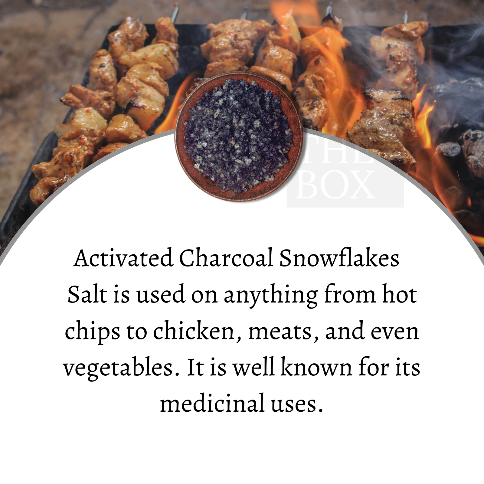 Baker & Baker Gourmet Snowflake Salt Activated Charcoal has wide uses in both medicinal, cosmetic and cooking purposes.