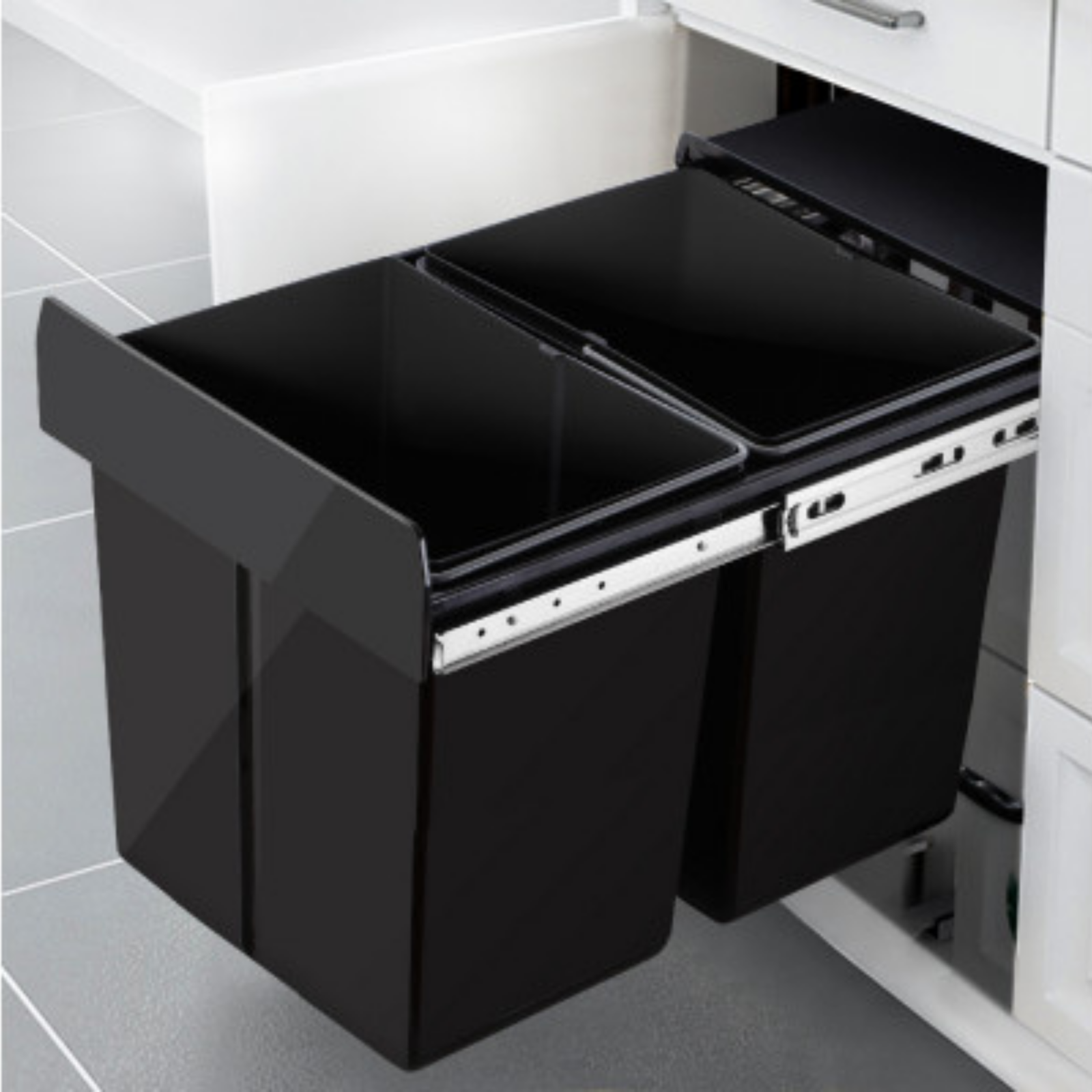 Cefito Dual Side Pull Out Bin will conceal inside your kitchen cabinet perfectly