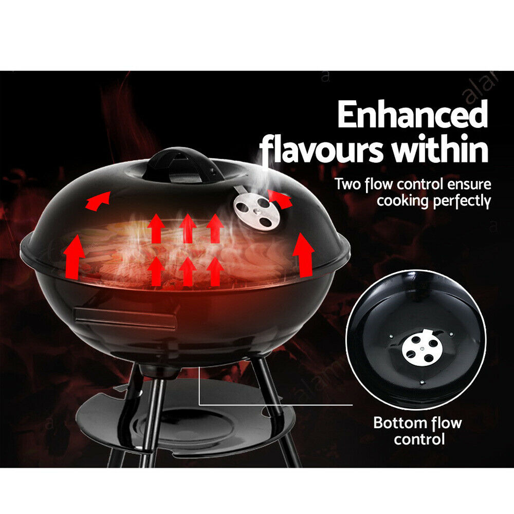 Grillz Charcoal BBQ Smoker features enhanced flavours within, two flow control ensure cooking perfectly